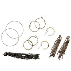 7pc Earring Tassel Pendant Lot Estate Jewelry Bundle